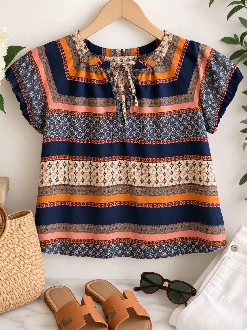 LOFT Petites Women’s Printed Blouse – Size SP